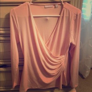 Pink V-Neck Blouse